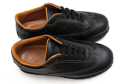 Hermes Shoes Sneakers Shoes Low Cut Ladies Women Leather Genuine Black Quick