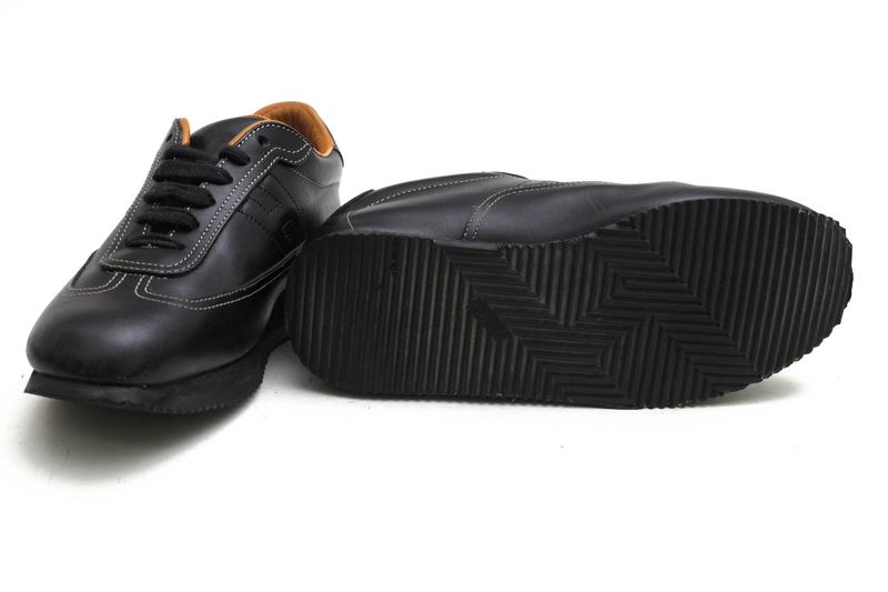 Hermes Shoes Sneakers Shoes Low Cut Ladies Women Leather Genuine Black Quick