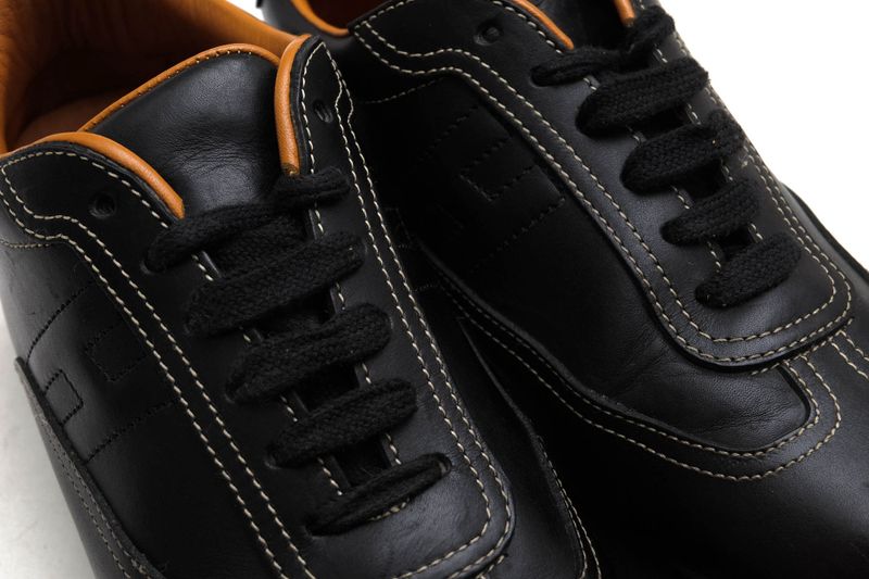 Hermes Shoes Sneakers Shoes Low Cut Ladies Women Leather Genuine Black Quick