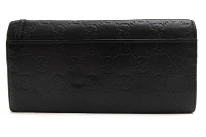 Gucci Long Wallet Ladies Women Leather Genuine Black 245775 GG Horsebit