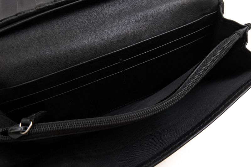 Gucci Long Wallet Ladies Women Leather Genuine Black 245775 GG Horsebit