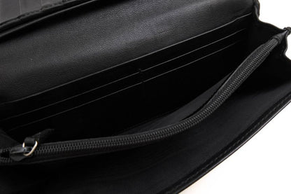 Gucci Long Wallet Ladies Women Leather Genuine Black 245775 GG Horsebit