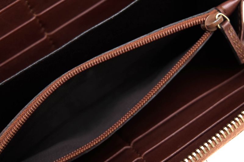 Gucci Long Wallet Men PVC Leather Brown 224253 0416 GG Diamante with Coin Purse