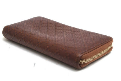 Gucci Long Wallet Men PVC Leather Brown 224253 0416 GG Diamante with Coin Purse