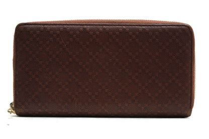 Gucci Long Wallet Men PVC Leather Brown 224253 0416 GG Diamante with Coin Purse