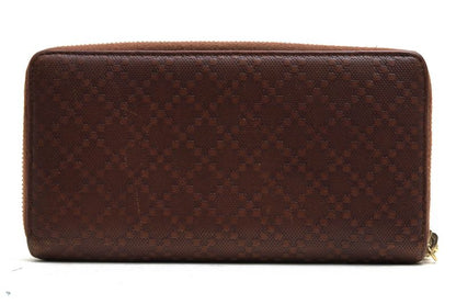 Gucci Long Wallet Men PVC Leather Brown 224253 0416 GG Diamante with Coin Purse