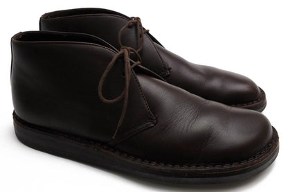 Prada Chukka Boots Shoes Men Leather Genuine Dark Brown Psu644 Flat Sole Plain