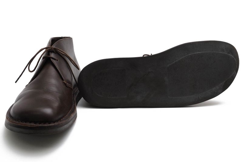 Prada Chukka Boots Shoes Men Leather Genuine Dark Brown Psu644 Flat Sole Plain