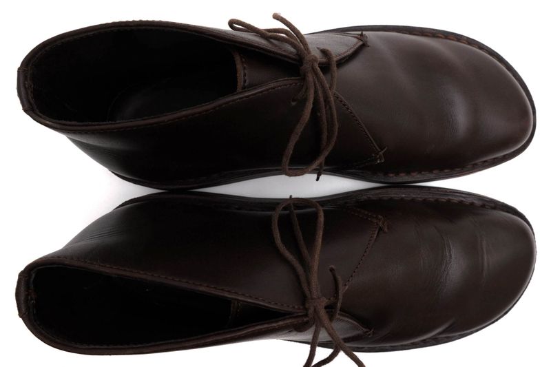 Prada Chukka Boots Shoes Men Leather Genuine Dark Brown Psu644 Flat Sole Plain