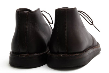 Prada Chukka Boots Shoes Men Leather Genuine Dark Brown Psu644 Flat Sole Plain