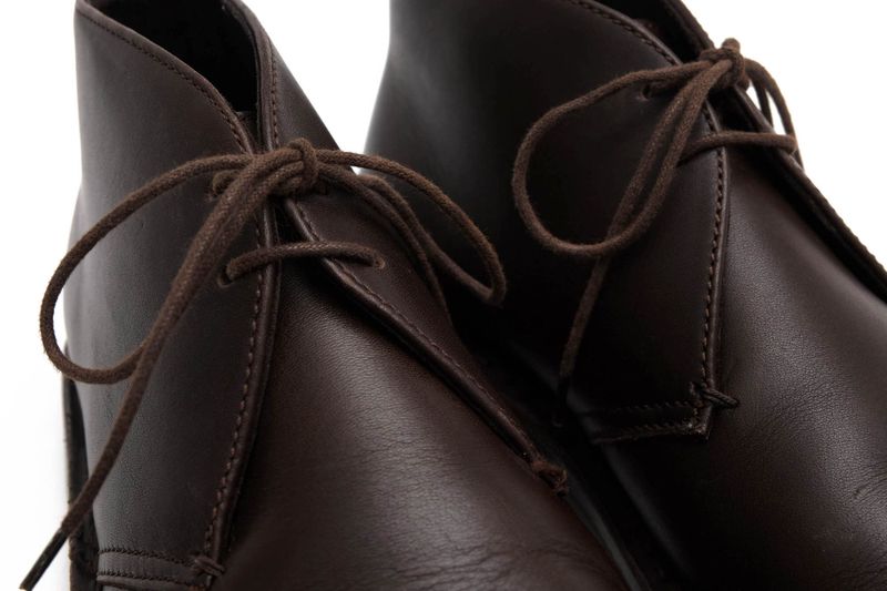 Prada Chukka Boots Shoes Men Leather Genuine Dark Brown Psu644 Flat Sole Plain