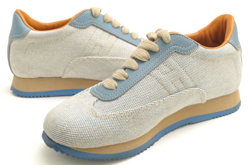 Hermes Shoes Sneakers Shoes Low Cut Ladies Women Cotton Canvas Leather Light