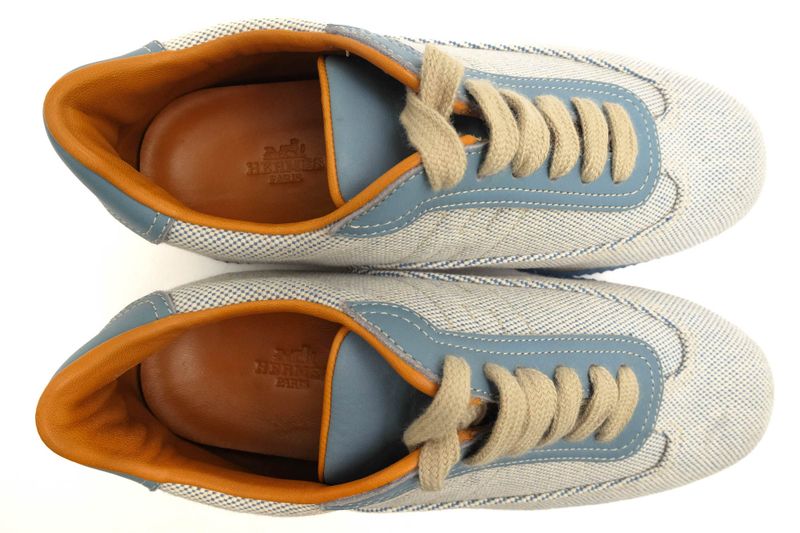 Hermes Shoes Sneakers Shoes Low Cut Ladies Women Cotton Canvas Leather Light