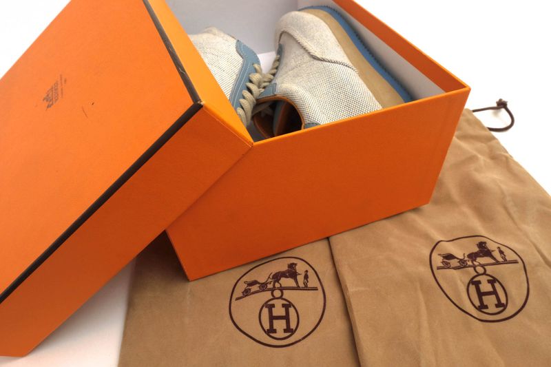 Hermes Shoes Sneakers Shoes Low Cut Ladies Women Cotton Canvas Leather Light