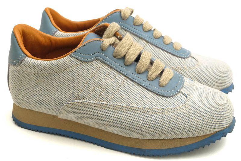 Hermes Shoes Sneakers Shoes Low Cut Ladies Women Cotton Canvas Leather Light