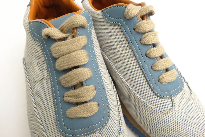 Hermes Shoes Sneakers Shoes Low Cut Ladies Women Cotton Canvas Leather Light