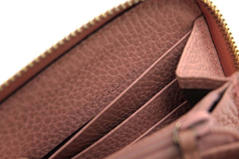 Gucci Wallet Women Leather Genuine Pink 449347 Original Leather Dollar Calf