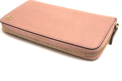 Gucci Wallet Women Leather Genuine Pink 449347 Original Leather Dollar Calf
