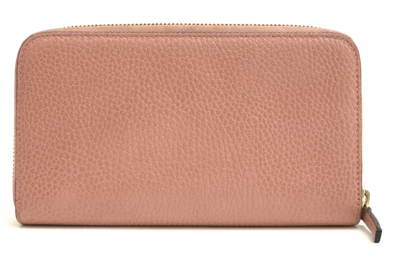 Gucci Wallet Women Leather Genuine Pink 449347 Original Leather Dollar Calf