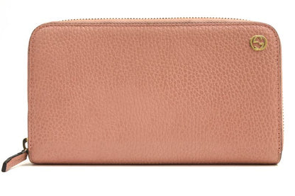 Gucci Wallet Women Leather Genuine Pink 449347 Original Leather Dollar Calf