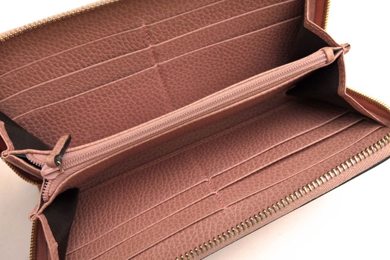 Gucci Wallet Women Leather Genuine Pink 449347 Original Leather Dollar Calf