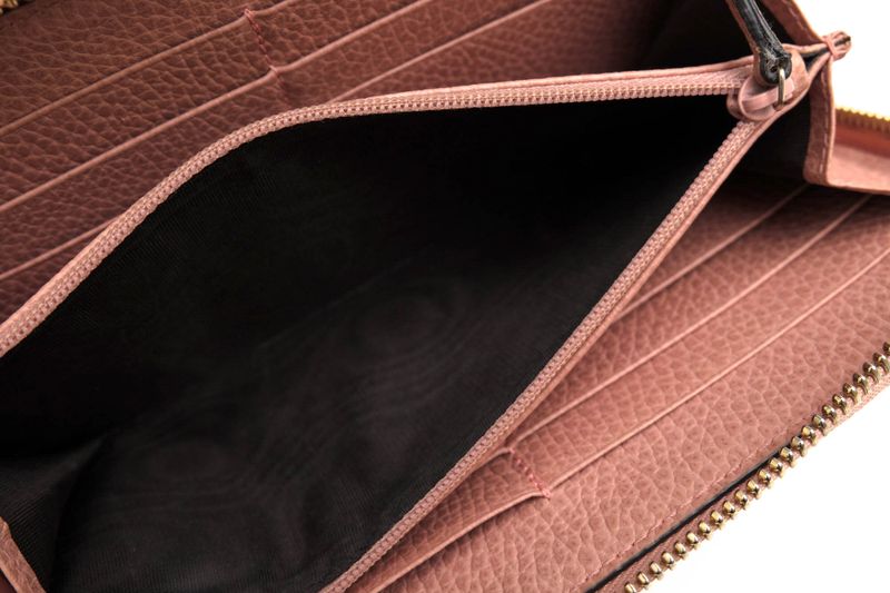 Gucci Wallet Women Leather Genuine Pink 449347 Original Leather Dollar Calf