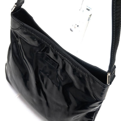 Gucci Bag Shoulder Bag Ladies Women Women's Enamel Patent Leather Genuine Black