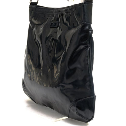 Gucci Bag Shoulder Bag Ladies Women Women's Enamel Patent Leather Genuine Black