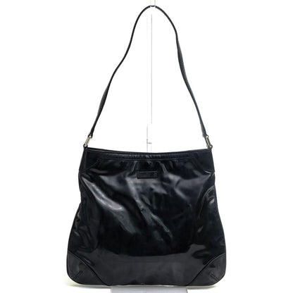 Gucci Bag Shoulder Bag Ladies Women Women's Enamel Patent Leather Genuine Black
