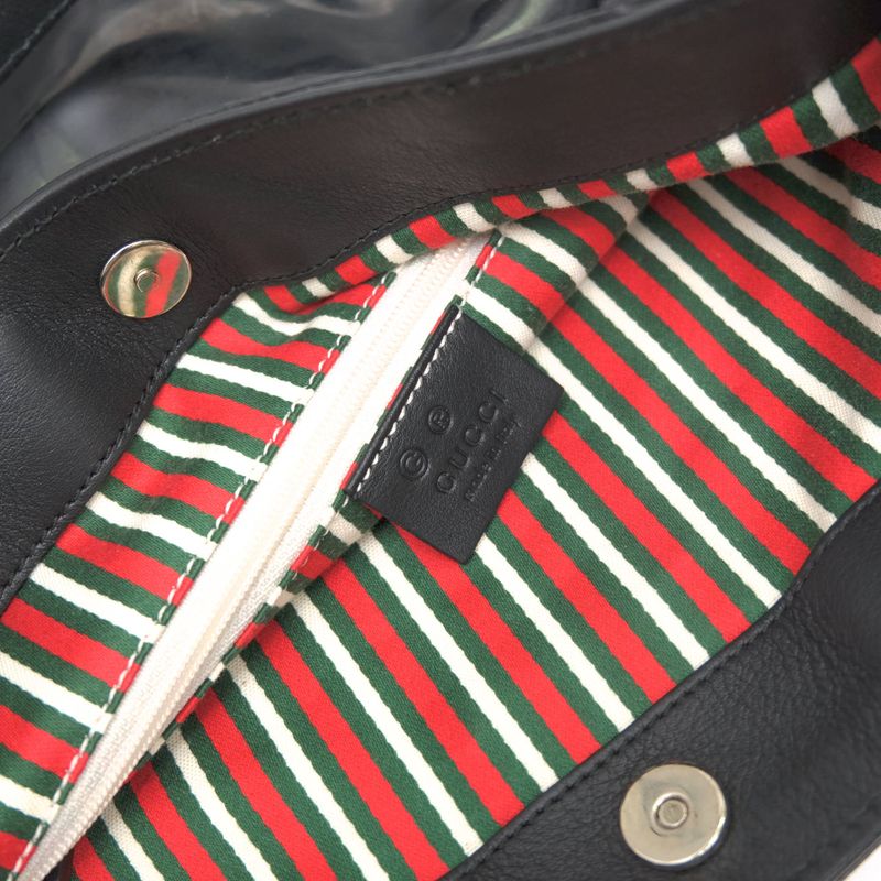 Gucci Bag Shoulder Bag Ladies Women Women's Enamel Patent Leather Genuine Black