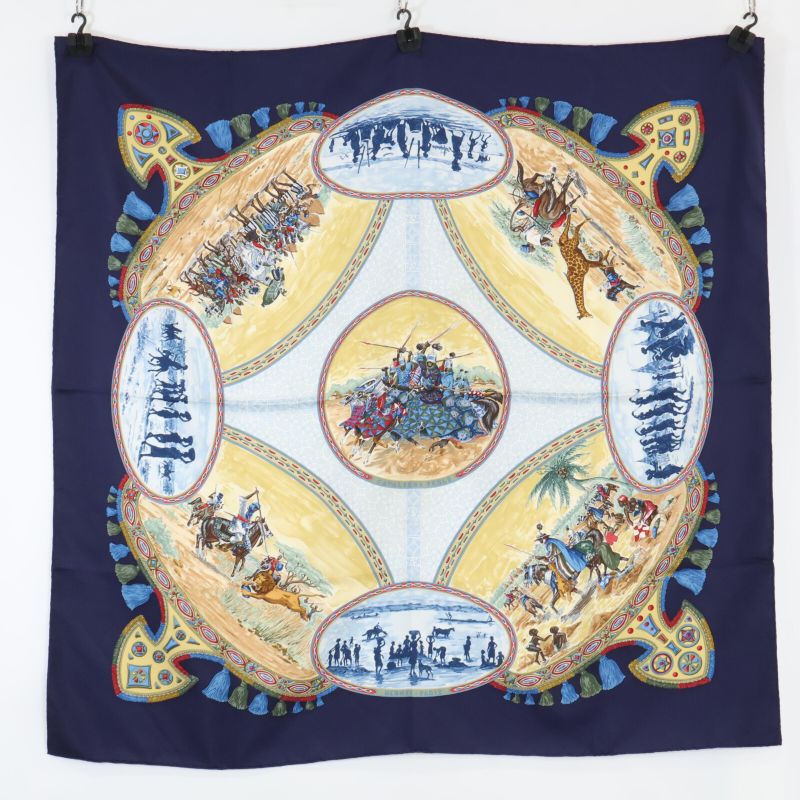 Hermes Cavaliers Peuls Poole's Horsemen Silk Carré 90