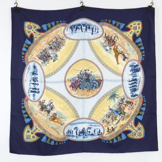 Hermes Cavaliers Peuls Poole's Horsemen Silk Carré 90