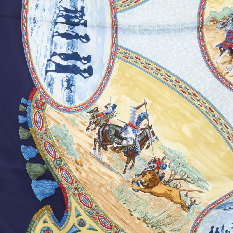 Hermes Cavaliers Peuls Poole's Horsemen Silk Carré 90