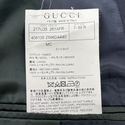 Gucci 406135 Z596d Navy Wool and Mohair Suit Set-Up 50