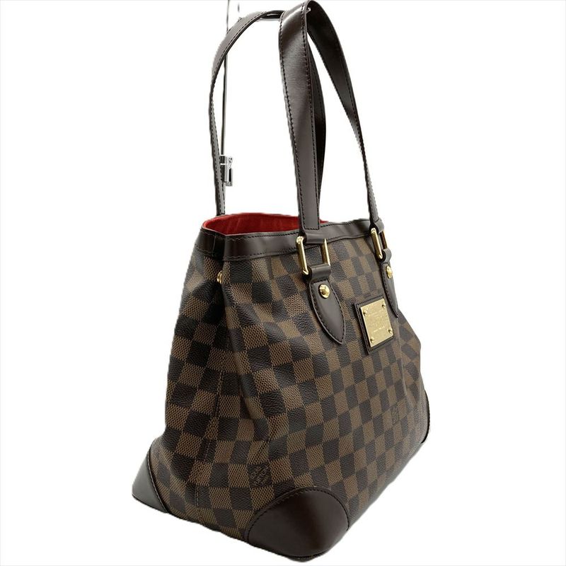 Louis Vuitton Hampstead PM Handbag Damier Ebène N51205 Brown Gold Hardware