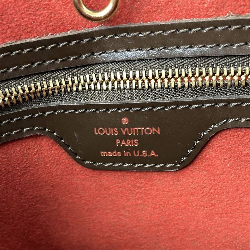 Louis Vuitton Hampstead PM Handbag Damier Ebène N51205 Brown Gold Hardware