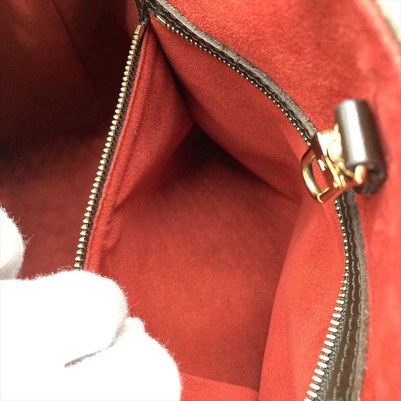 Louis Vuitton Hampstead PM Handbag Damier Ebène N51205 Brown Gold Hardware