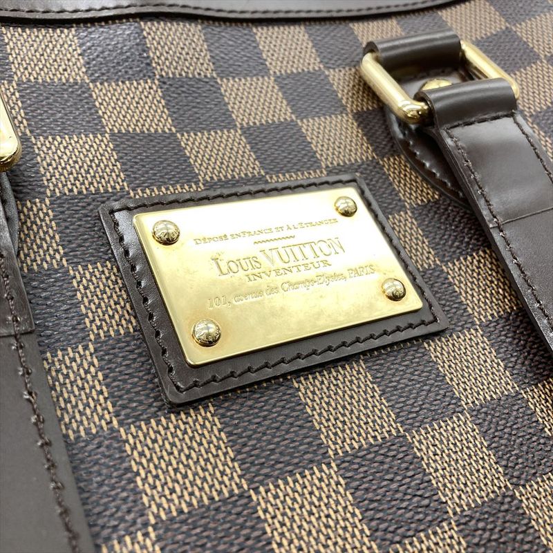 Louis Vuitton Hampstead PM Handbag Damier Ebène N51205 Brown Gold Hardware
