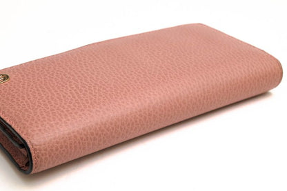 Gucci Long Wallet Ladies Women Leather Genuine Pink 449279 Interlocking