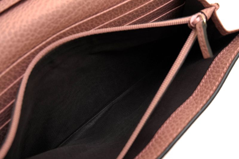 Gucci Long Wallet Ladies Women Leather Genuine Pink 449279 Interlocking