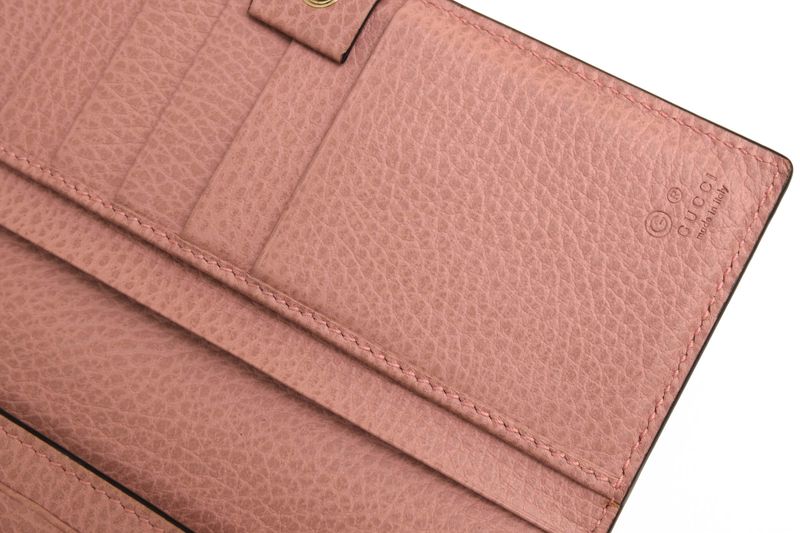 Gucci Long Wallet Ladies Women Leather Genuine Pink 449279 Interlocking