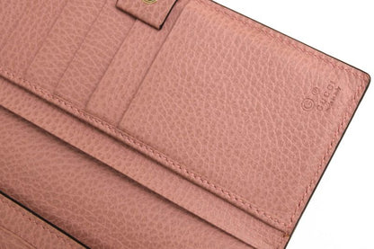 Gucci Long Wallet Ladies Women Leather Genuine Pink 449279 Interlocking