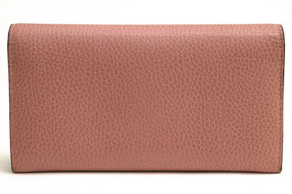 Gucci Long Wallet Ladies Women Leather Genuine Pink 449279 Interlocking