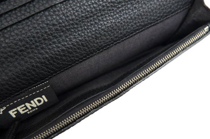 Fendi Long Wallet Men Leather Genuine Gray 7m0186-O72 Gray Roman Leather
