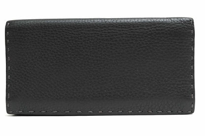 Fendi Long Wallet Men Leather Genuine Gray 7m0186-O72 Gray Roman Leather