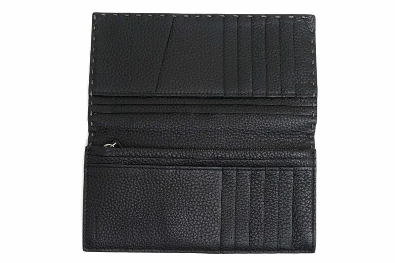 Fendi Long Wallet Men Leather Genuine Gray 7m0186-O72 Gray Roman Leather