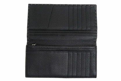 Fendi Long Wallet Men Leather Genuine Gray 7m0186-O72 Gray Roman Leather