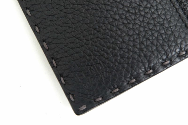 Fendi Long Wallet Men Leather Genuine Gray 7m0186-O72 Gray Roman Leather