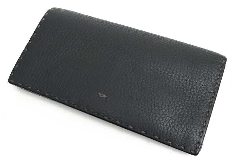 Fendi Long Wallet Men Leather Genuine Gray 7m0186-O72 Gray Roman Leather