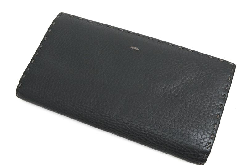 Fendi Long Wallet Men Leather Genuine Gray 7m0186-O72 Gray Roman Leather